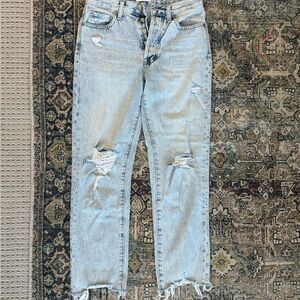 Pistola Light Blue Distressed Straight Leg Jeans